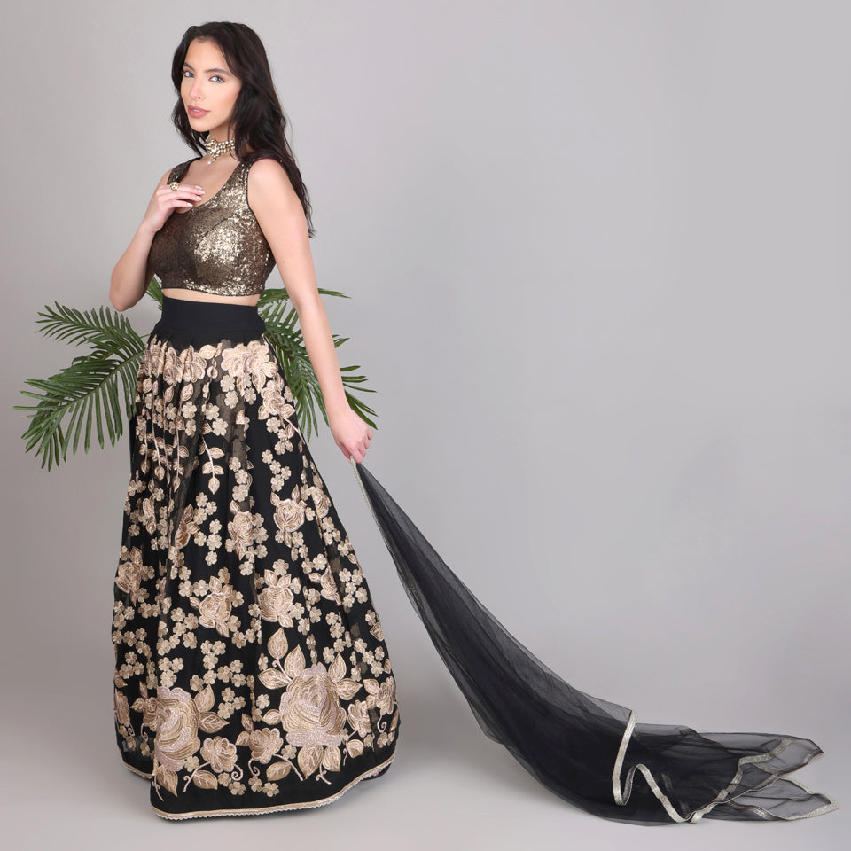 Embroided Lehanga with Embroided Blouse and Dupatta