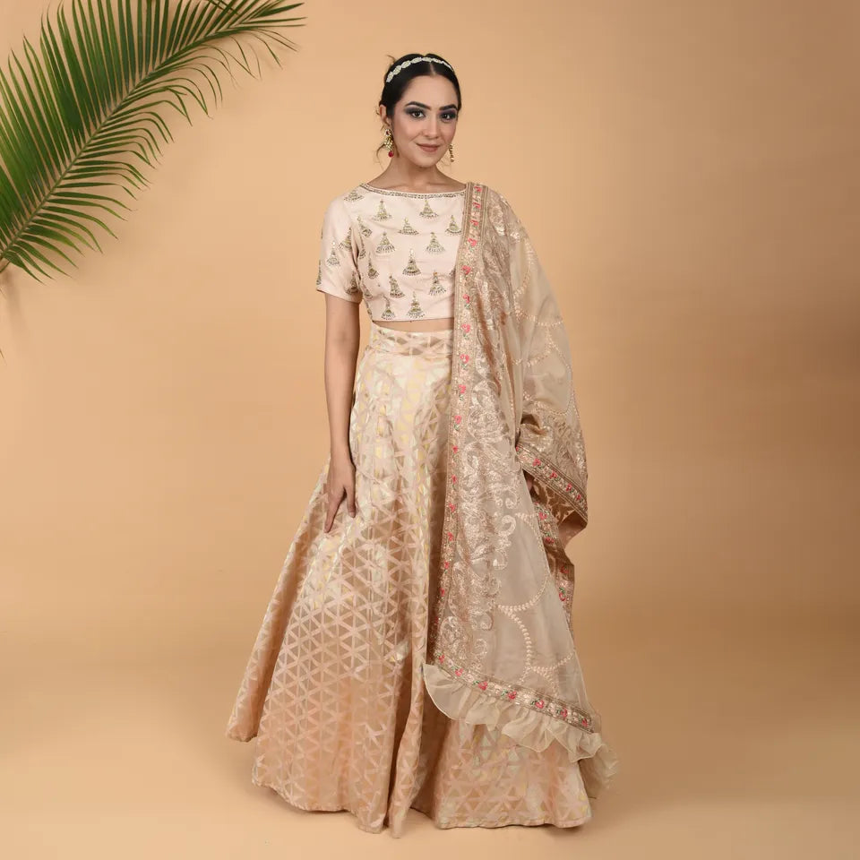 Art Silk fabric with stone work and embroidered dupatta