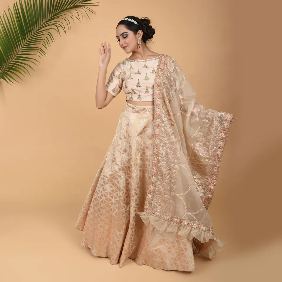 Art Silk fabric with stone work and embroidered dupatta