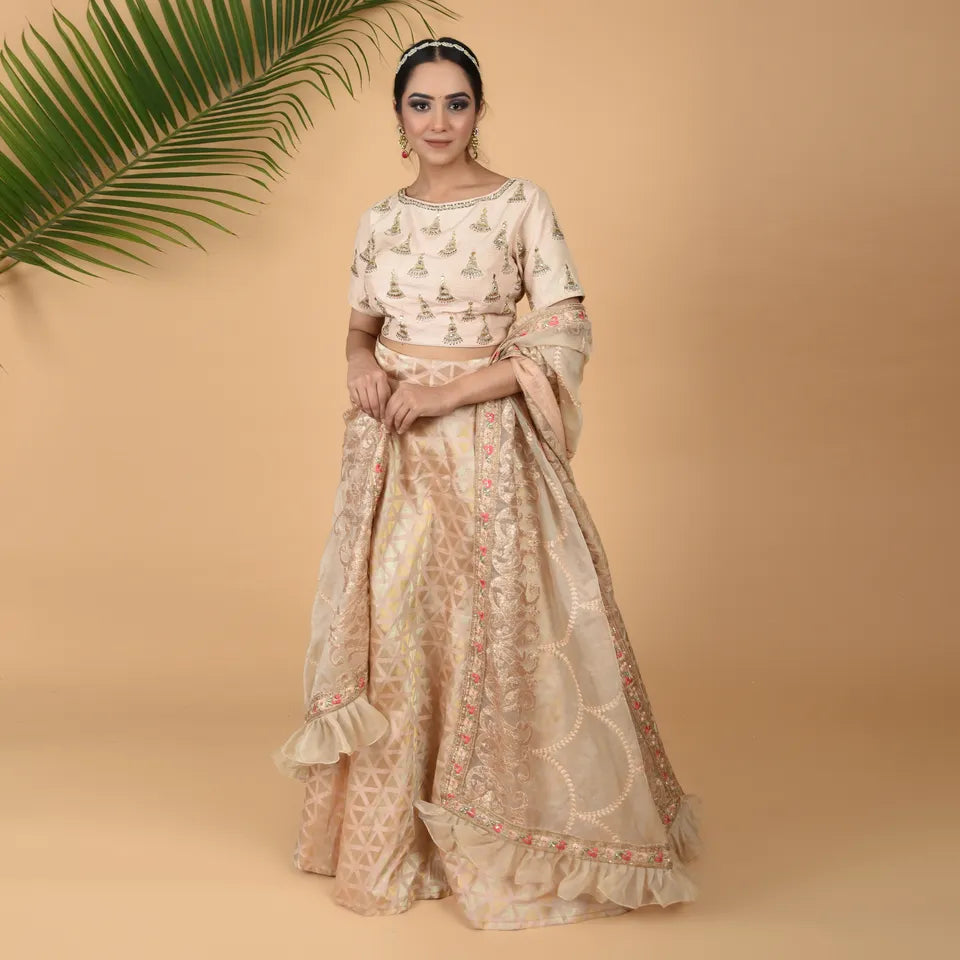 Art Silk fabric with stone work and embroidered dupatta