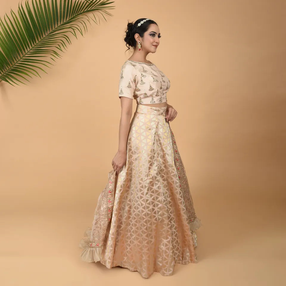 Art Silk fabric with stone work and embroidered dupatta