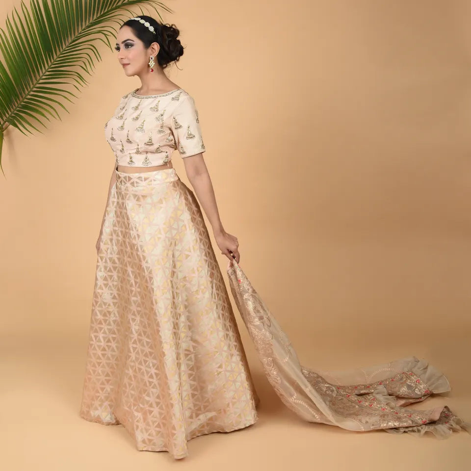 Art Silk fabric with stone work and embroidered dupatta