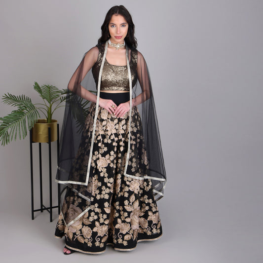 Embroided Lehanga with Embroided Blouse and Dupatta