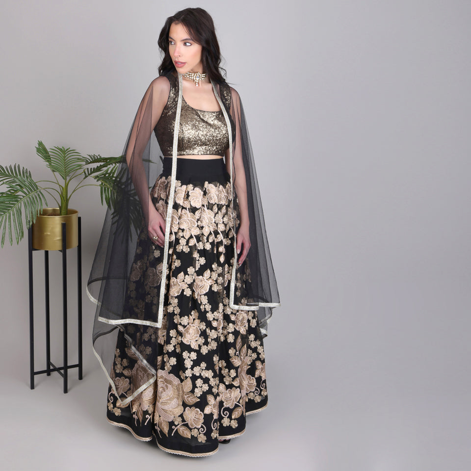 Embroided Lehanga with Embroided Blouse and Dupatta
