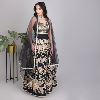 Embroided Lehanga with Embroided Blouse and Dupatta