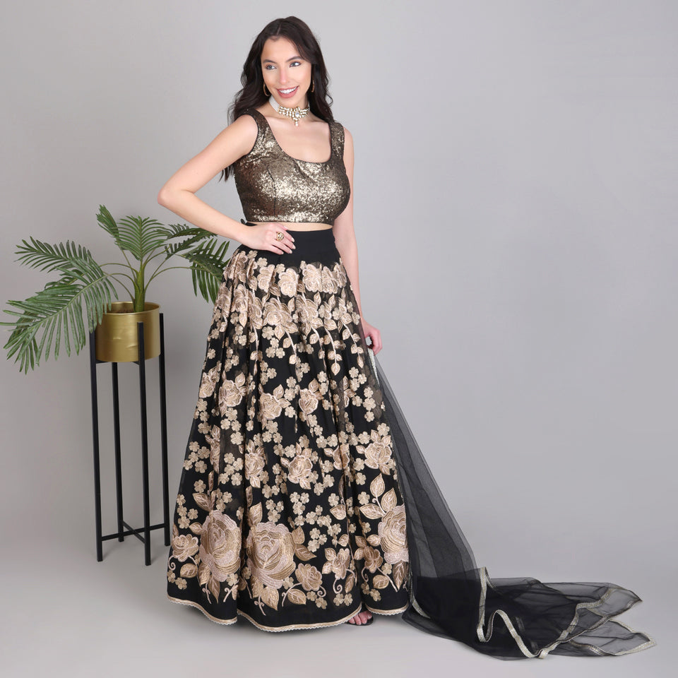 Embroided Lehanga with Embroided Blouse and Dupatta