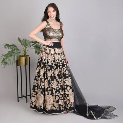 Embroided Lehanga with Embroided Blouse and Dupatta