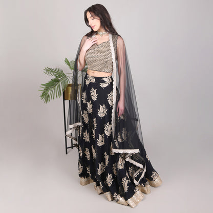 Embroided Lehanga with Embroided Blouse and Dupatta