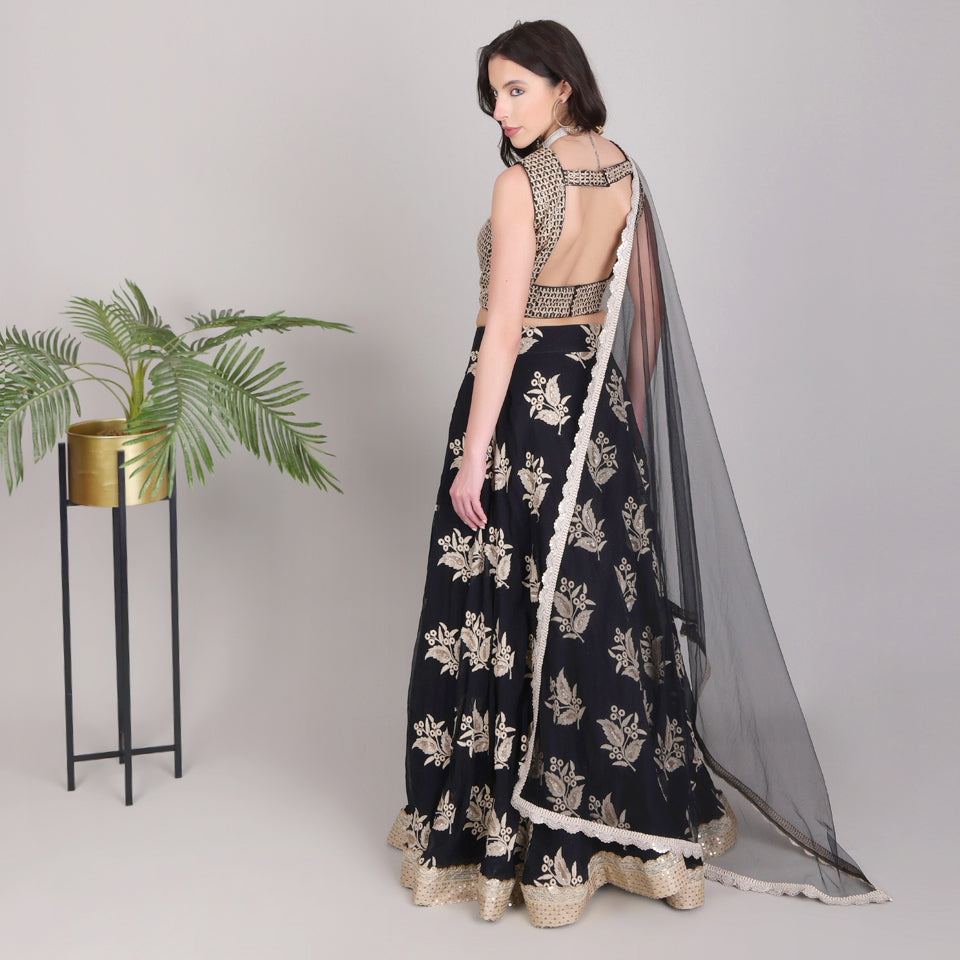 Embroided Lehanga with Embroided Blouse and Dupatta