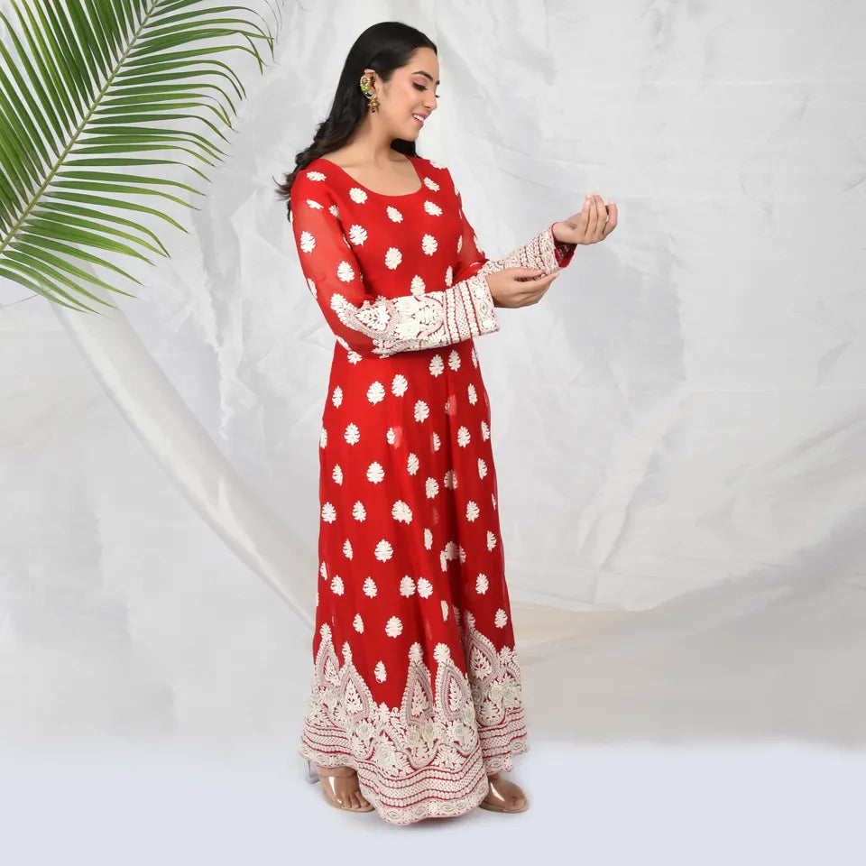 Casual Wear White Printed Flare One Piece Dress, Handwash at Rs 620/piece  in Jaipur